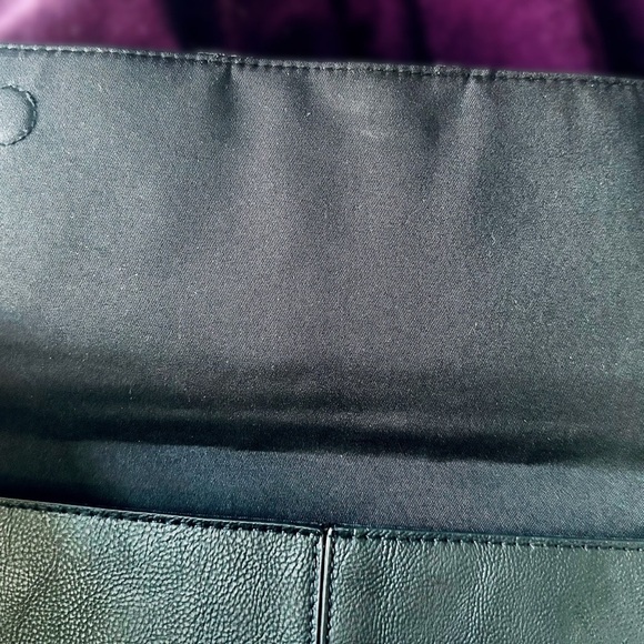 BCBG Large Black Faux Leather Clutch - Picture 6 of 7